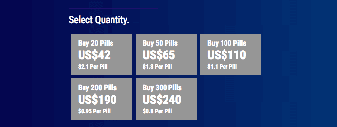 select Modafinil quantity to purchase